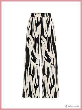 PRETTYGARDEN Women's High Waist Pleated Wide Leg Graphic Print Lounge Pants
